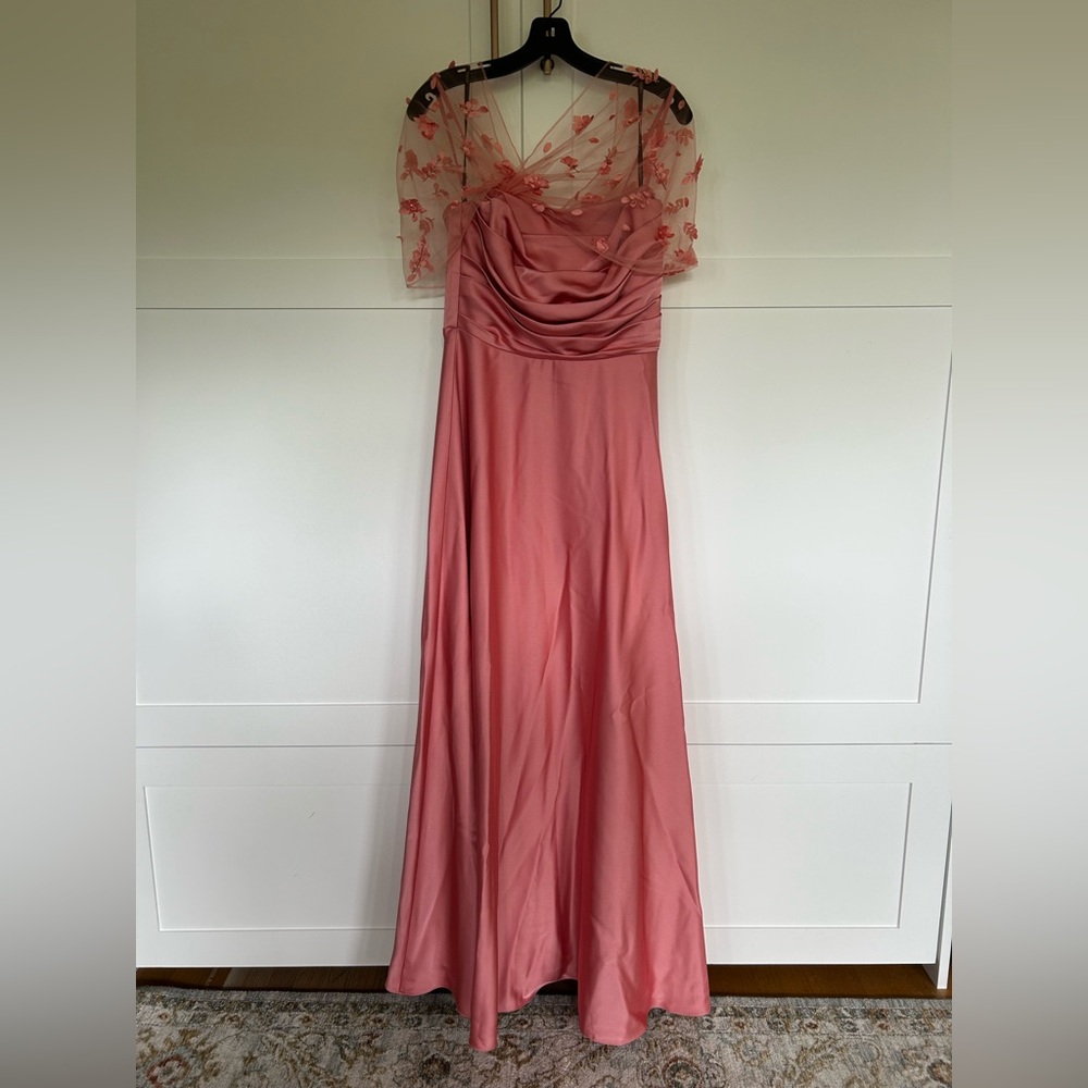 Theia Luella Shawl Draped Gown